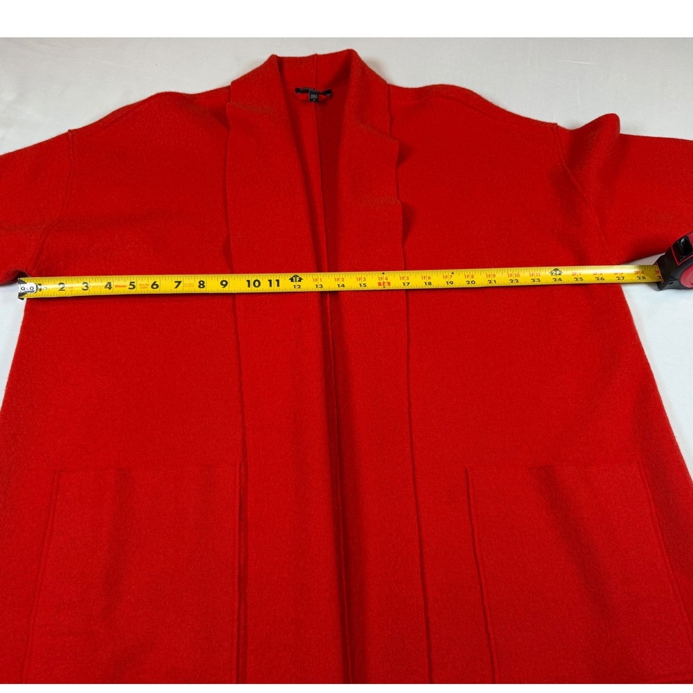 Eileen Fisher Woman Red Boiled Wool Open Front Cardigan Sweater 1X Shawl Collar - Picture 7 of 9